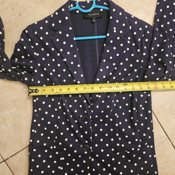 Talbots 2 button down polka dot blazer suitcoat size S small - Picture 10 of 11